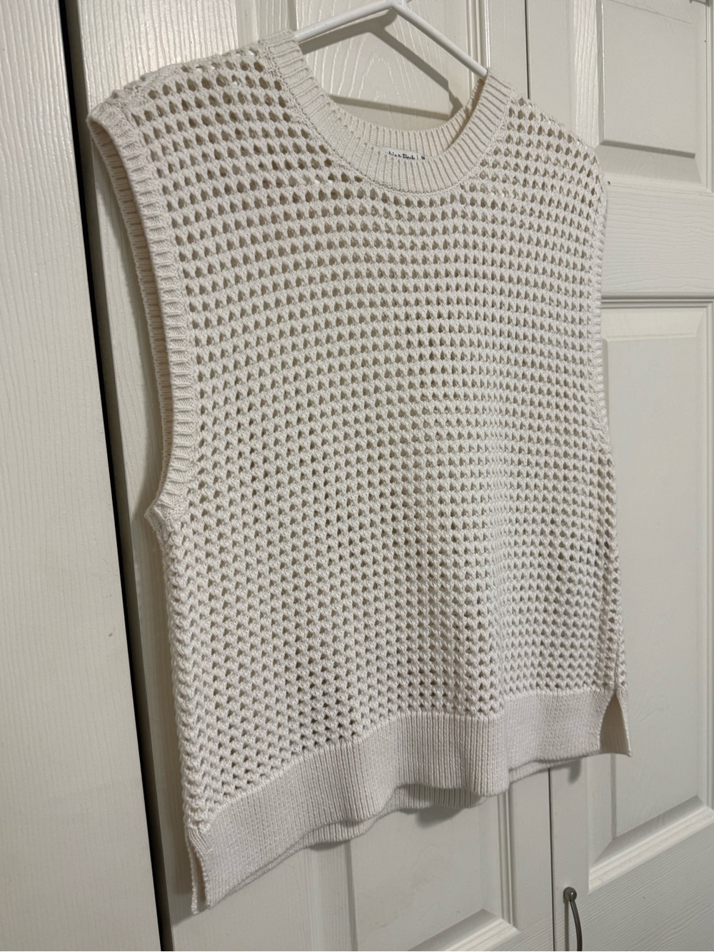 NWOT Abercrombie & Fitch Cream Open-Knit Sleeveless Top
